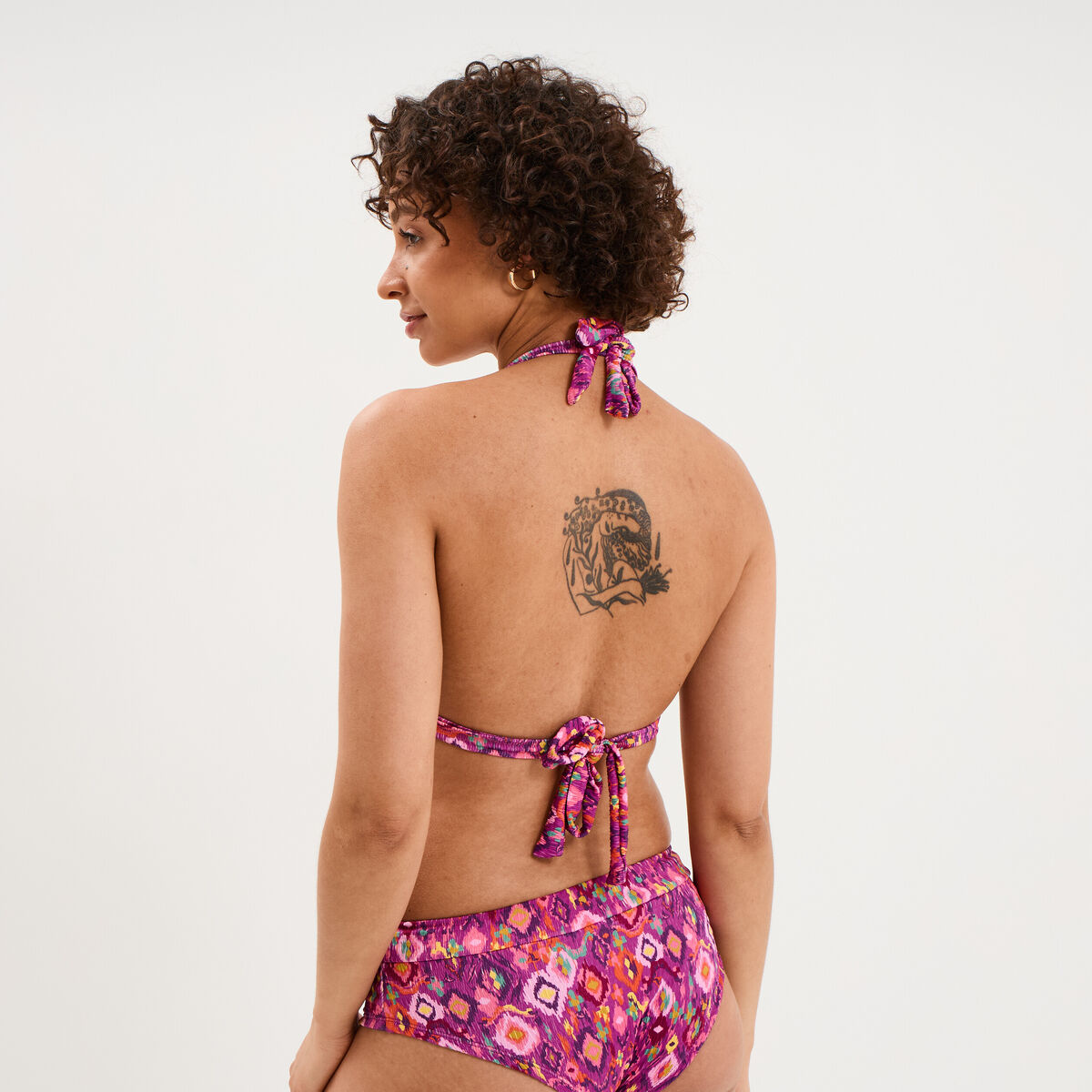 Haut de maillot de bain padd&eacute; violet femme