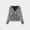 Blouse cintrée col en V Liberto vert kaki femme