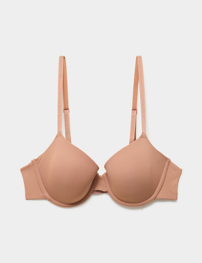 Soutien-gorge corbeille padd&eacute; microfibre vieux rose femme
