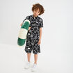 Short bermuda droit taille &eacute;lastiqu&eacute;e noir gar&ccedil;on