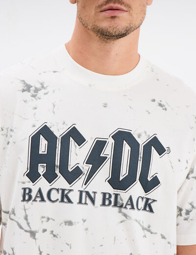 T-shirt manches courtes coton AC/DC blanc homme