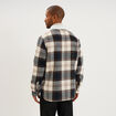 Surchemise carreaux doubl&eacute;e effet sherpa ecru homme