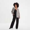 Pantalon large fluide taille &eacute;lastiqu&eacute;e noir femme