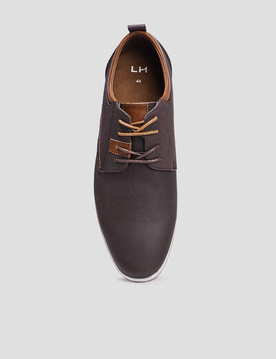 Derbies texturées à lacets marron homme