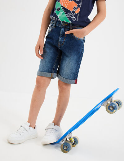 Bermuda regular en jean Creeks denim stone garçon
