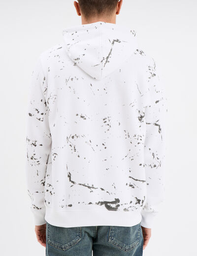 Sweat à capuche hoodie 1 poche Nirvana blanc homme
