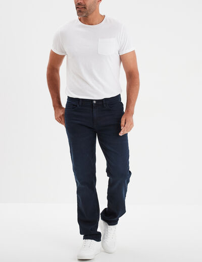 Jean stretch coupe regular denim blue black homme