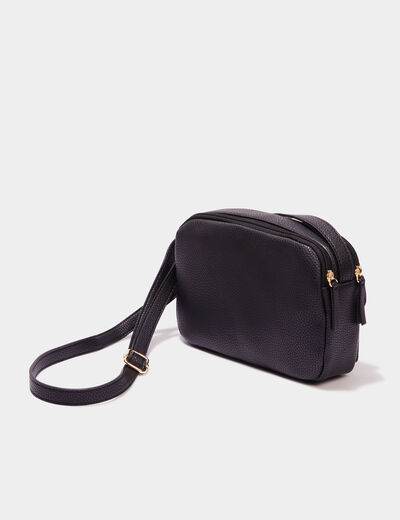 Sac pochette avec poche à rabat noir femme