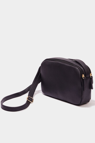 Sac pochette avec poche &agrave; rabat noir femme