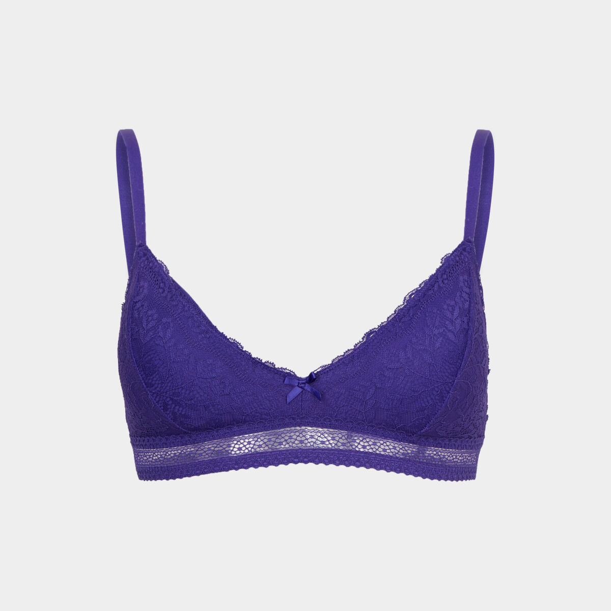 Soutien-gorge dentelle sans armatures violet foncé femme