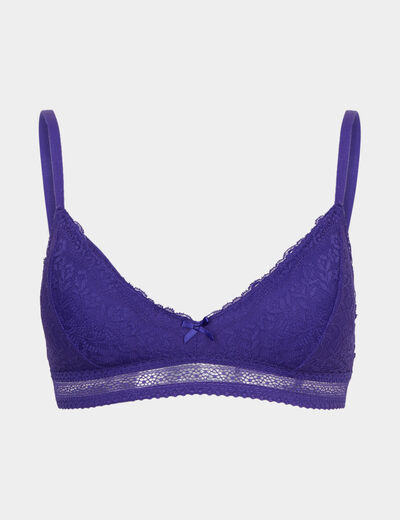 Soutien-gorge dentelle sans armatures violet foncé femme