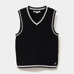Pull sans manches col en V noir fille