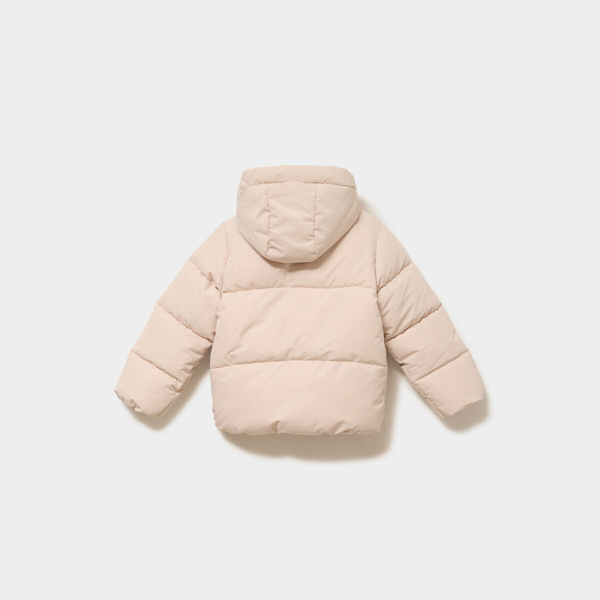 Doudoune chaude &agrave; capuche beige fille