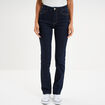 Jeans regular 5 poches coton denim brut femme