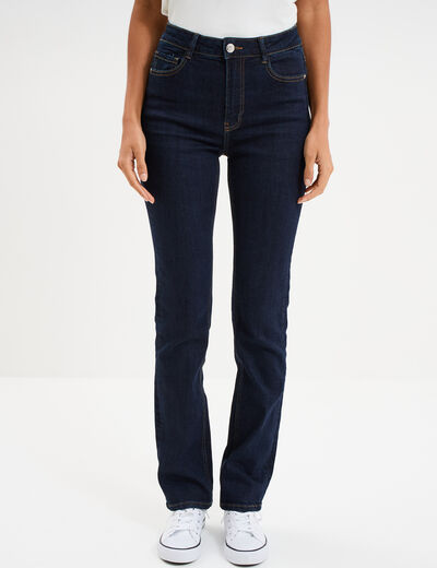 Jeans regular 5 poches coton denim brut femme