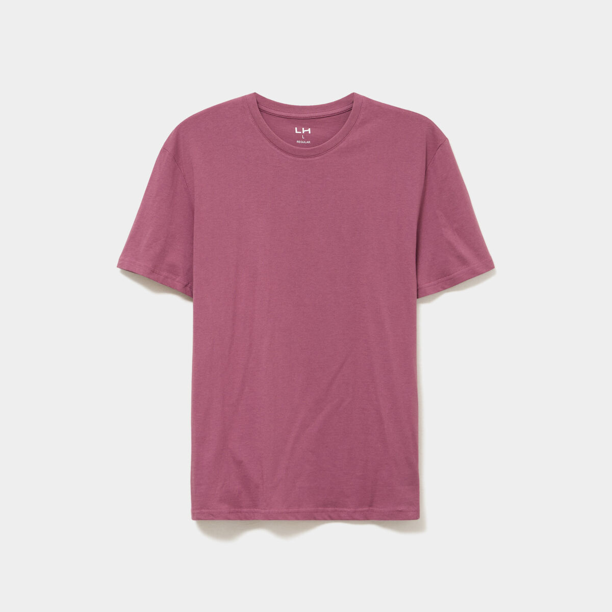 T-shirt droit en coton manches courtes mauve homme