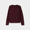 Pull col rond paillettes fils m&eacute;tallis&eacute;s bordeaux femme