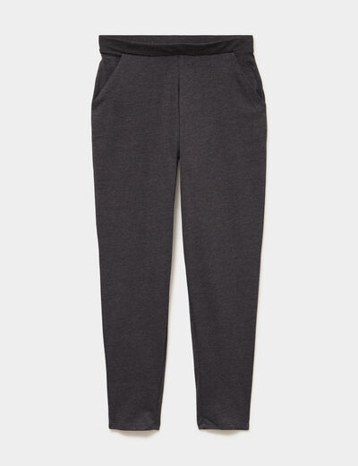 Pantalon de pyjama ajust&eacute; gris fonc&eacute; femme