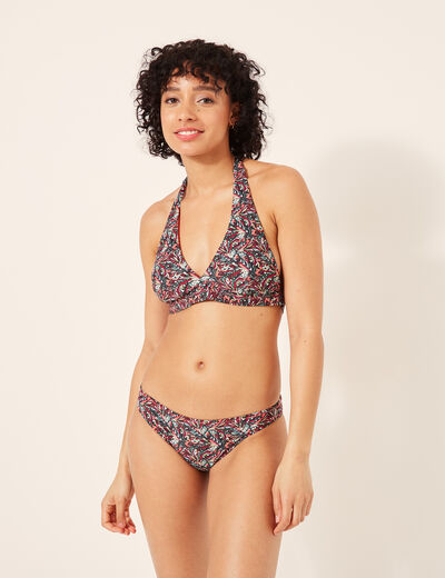 Haut de maillot de bain forme triangle multicolore femme