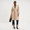 Trench long ceintur&eacute; beige femme