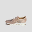 Baskets zippées en cuir pied large sable femme