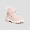 Bottines &agrave; scratchs fausse fourrure rose b&eacute;b&eacute; fille