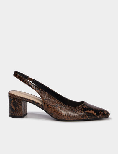 Escarpin slingback talon bloc femme multicolore femme