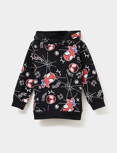 Sweat hoodie à capuche Spider-Man noir garçon
