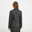 Veste blazer coupe droite courte gris argent femme