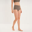 Culotte taille haute microfibre marron femme