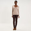 Pantalon slim stretch marron fonc&eacute; femme