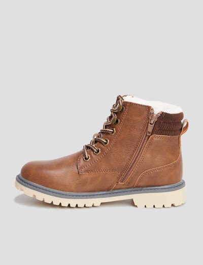 Bottines fourrées marron garçon