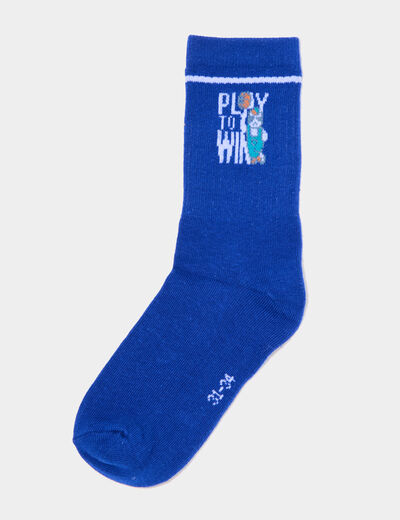 Lot 5 paires chaussettes bleu roi garçon