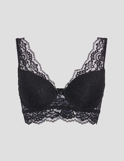 Soutien-gorge foulard en dentelle noir femme