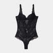 Body padd&eacute; en dentelle avec la&ccedil;age noir femme