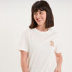 T-shirt col rond manches courtes coton blanc femme