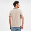 Polo piqu&eacute; coton manches courtes sable homme