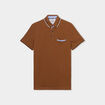 Polo manches courtes 1 poche coton marron homme