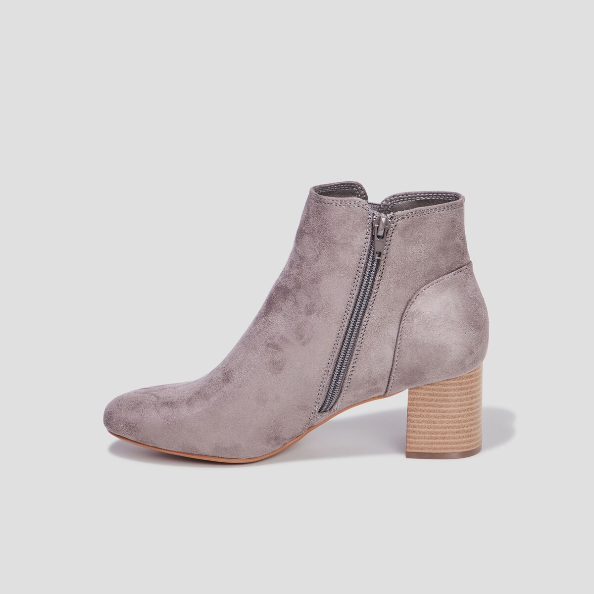 Bottines suédines à talons gris femme