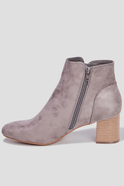 Bottines suédines à talons gris femme