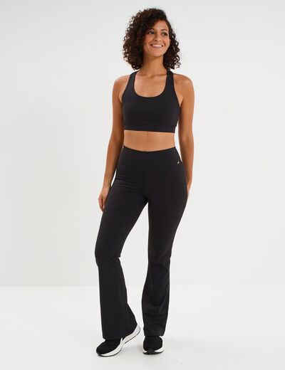 Legging de sport flare taille haute noir femme