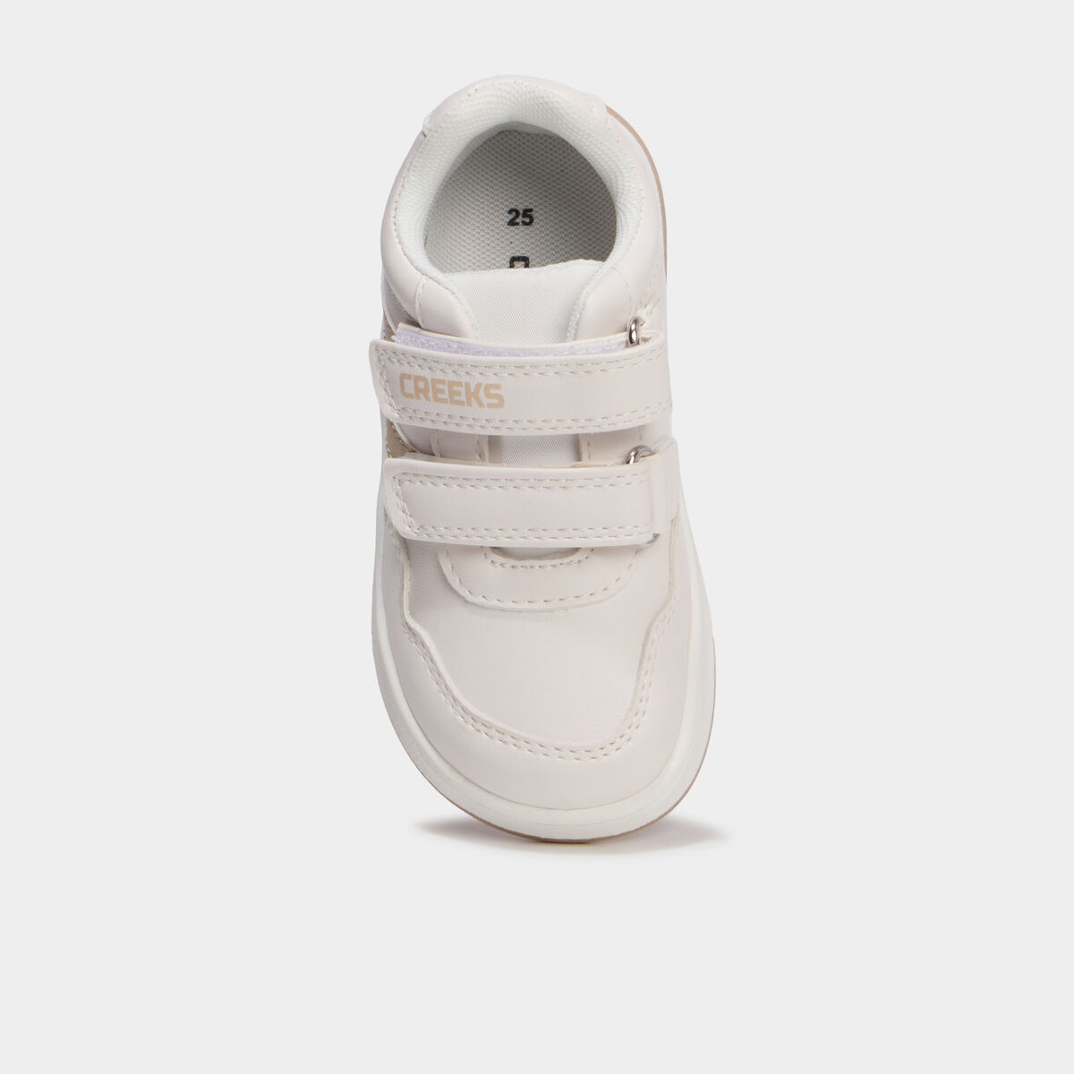 Tennis basses barefoot &agrave; scratchs creme fille