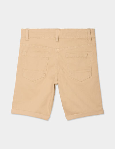 Bermuda droit ajusté à ourlets beige garçon