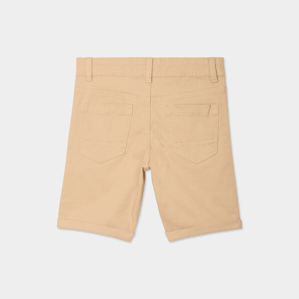 bermuda droit ajuste a ourlets beige garcon Bermuda droit ajusté à ourlets beige garçon