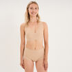 Culotte taille haute microfibre beige femme