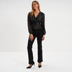 Blouse paillettes taille &eacute;lastiqu&eacute;e noir femme
