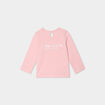 T-shirt manches longues coton rose clair bébé fille
