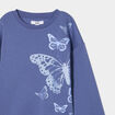 Sweat col rond manches longues bleu gris fille