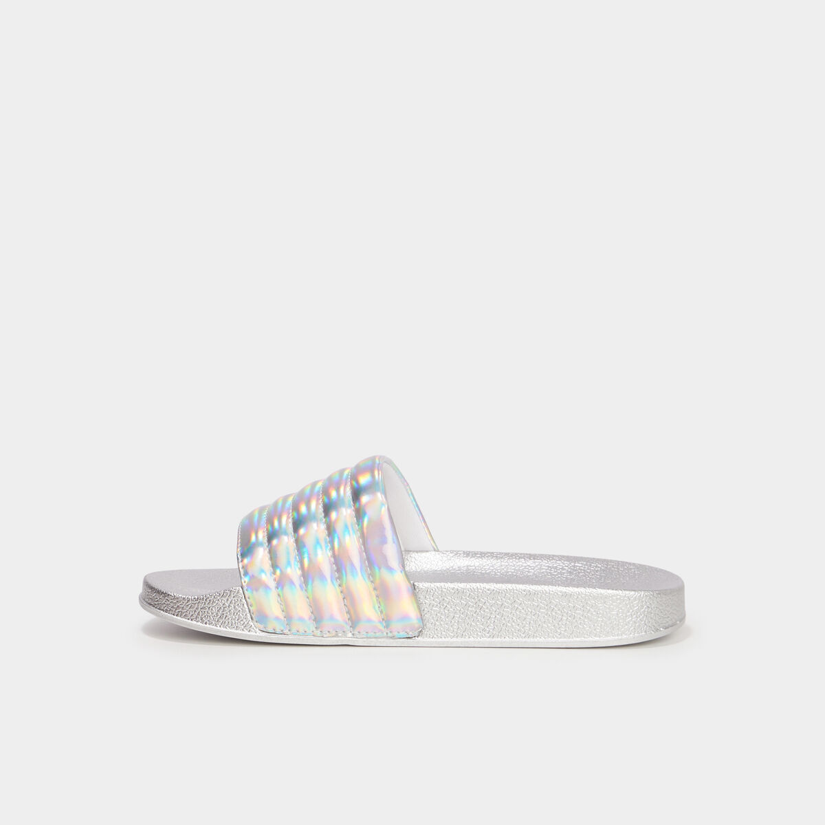 Claquettes métallisées Wamea Beach couleur argent femme