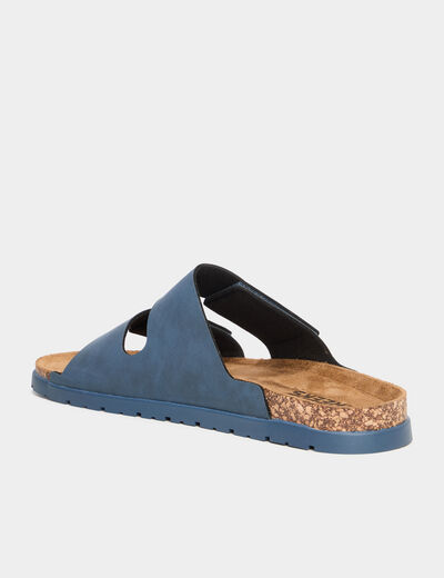 Mules à scratchs bleu marine homme
